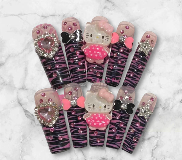 Exclusive Retro Y2K HK 3D design press on nail