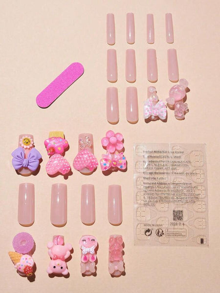 Sugar rush 3d candy bear nail art press on nails