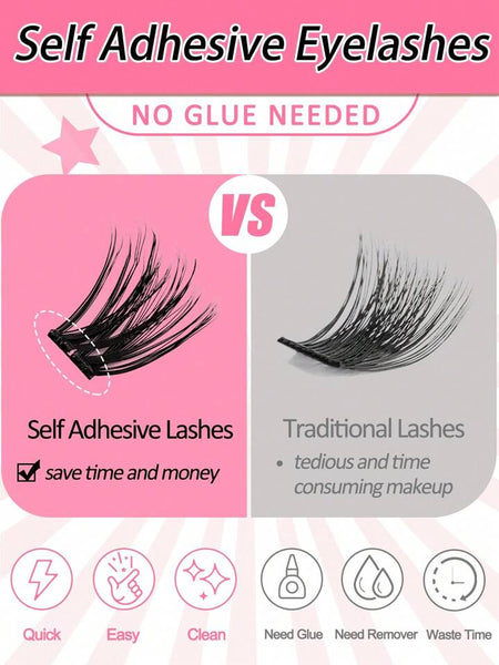 Quick apply No glue lash clusters kit