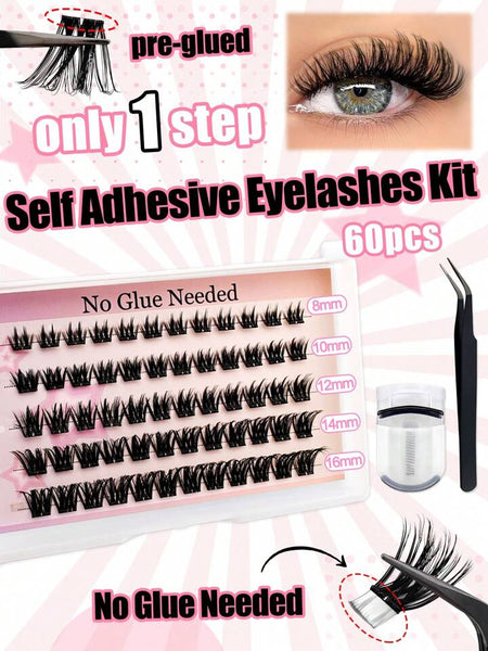 Quick apply No glue lash clusters kit