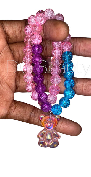 Candy pop bear beaded bracelet