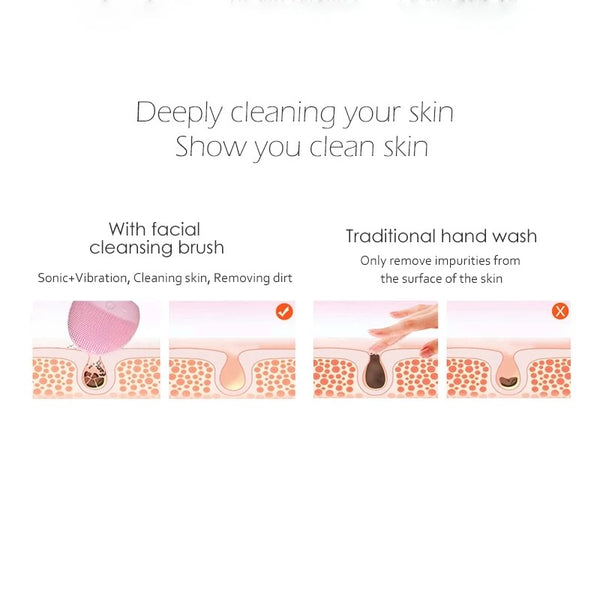 On the run pocket beauty cleansing brush