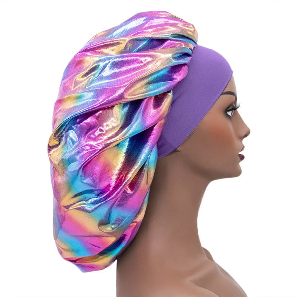 Custom name edge protector galaxy hair bonnet