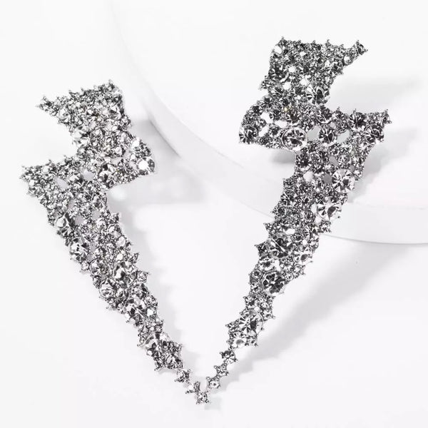 Luxury Blinged out rhinestone Lightning earrings