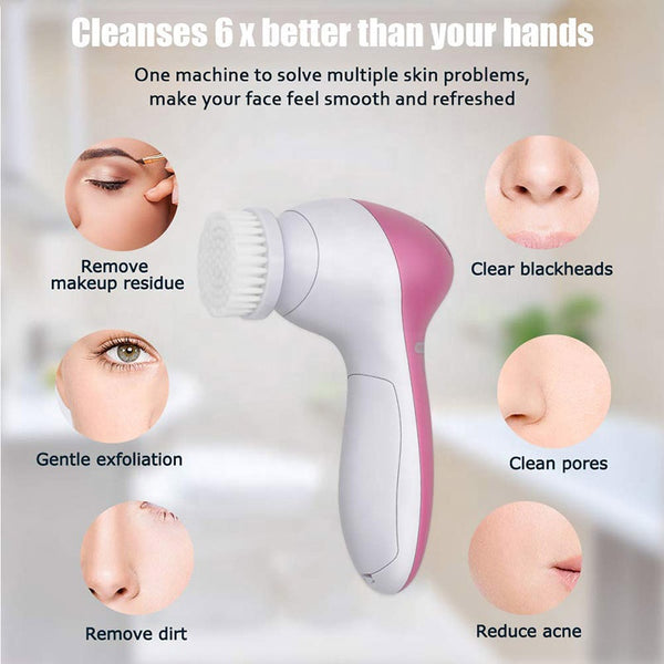 No filter 5 in 1 cleansing exfoliating facial brush