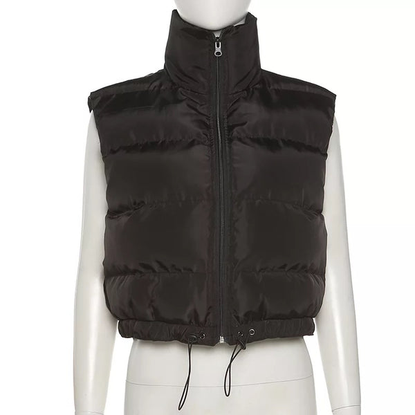 Ladies classic crop bubble puffer jacket