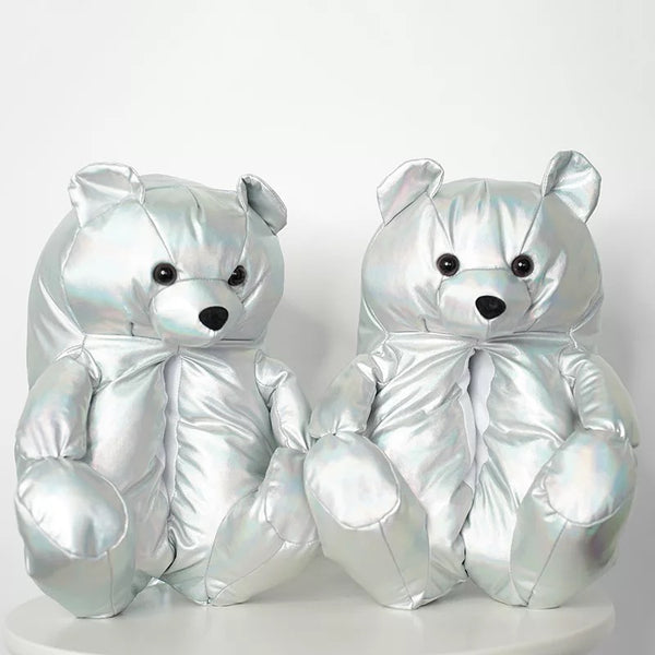 Dazz dollz collection big oversize fluffy warm plush teddy bear slippers