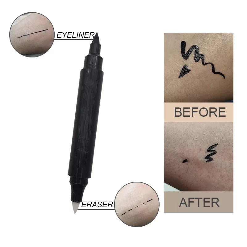 No error 2 in 1 waterproof eyeliner eraser pen