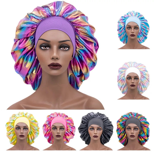 Custom name edge protector galaxy hair bonnet
