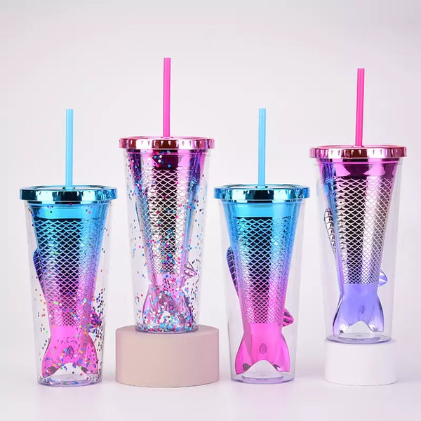 3d mermaid princess tumbler cups