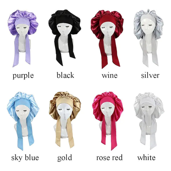 Custom name deluxe hair stay on wrap satin bonnet