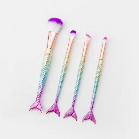 4pcs mermaid makeup brush set
