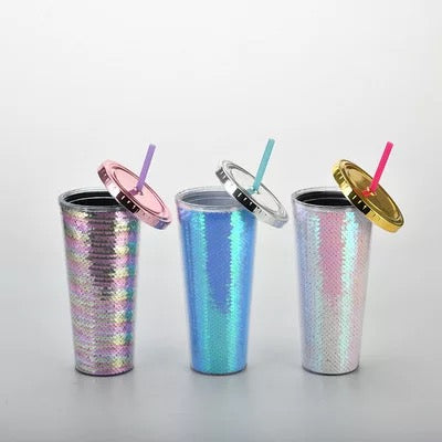 Luxury sequins detail tumbler cup