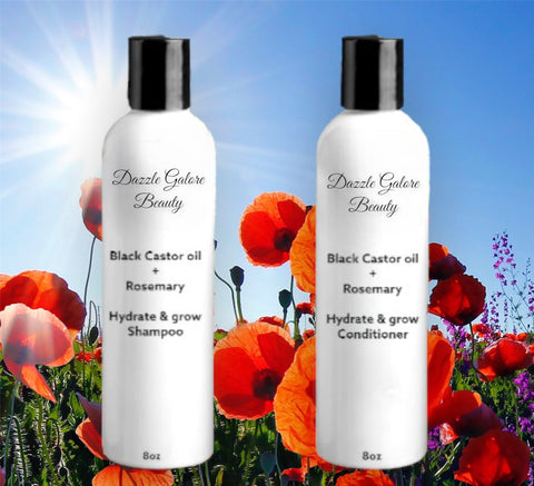 Natural Black castor oil + rosemary herbal hydrate & grow Shampoo & Conditoner