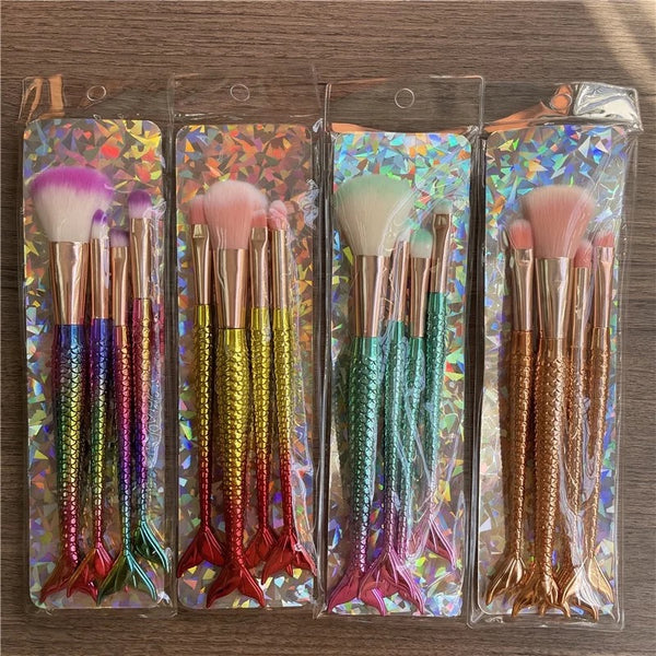 4pcs mermaid makeup brush set