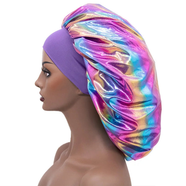 Custom name edge protector galaxy hair bonnet