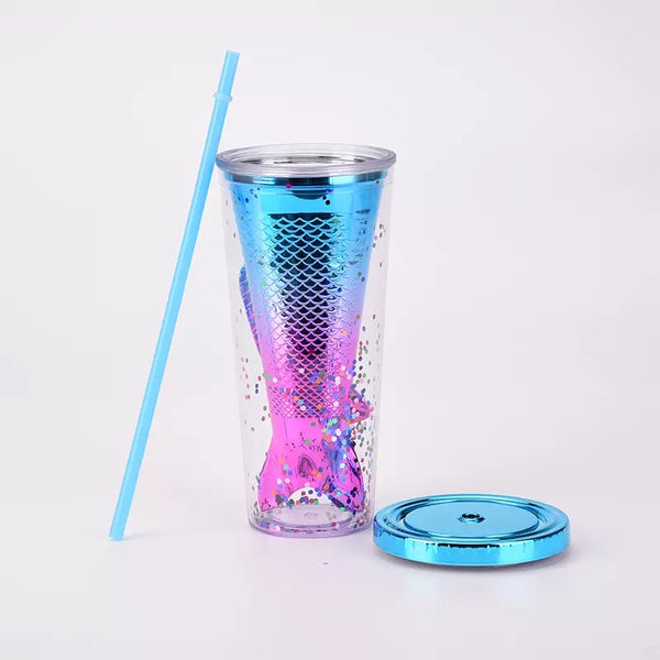 3d mermaid princess tumbler cups