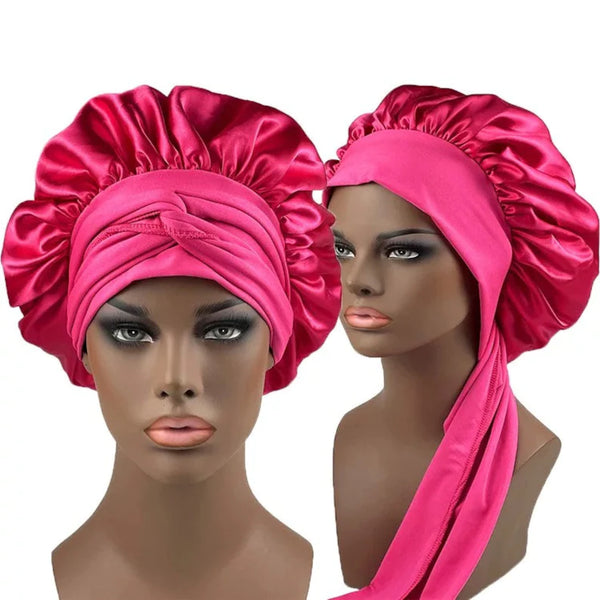 Custom name deluxe hair stay on wrap satin bonnet